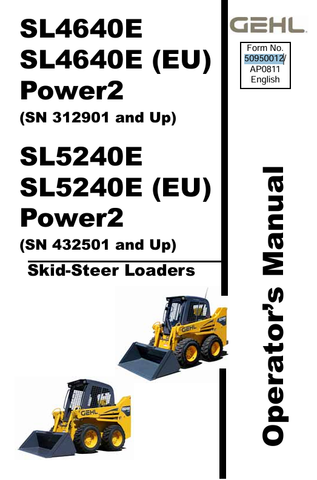 GEHL SL4640E, SL5240E (50950012) OPERATOR MANUAL PDF DOWNLOAD