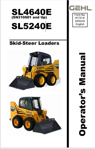 GEHL SL4640E, SL5240E (917314D) OPERATOR MANUAL - PDF FILE