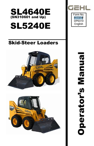 GEHL SL4640E, SL5240E (917314) OPERATOR MANUAL PDF DOWNLOAD