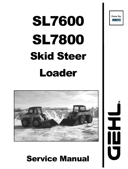 GEHL SL7600, SL7800 (908275) SERVICE MANUAL PDF DOWNLOAD