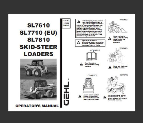 UNLOCK THE FULL POTENTIAL OF YOUR GEHL SL7610, SL7710 (EU), AND SL7810 SKID-STEER LOADERS WITH OUR COMPREHENSIVE OPERATOR’S MANUAL IN PDF FORMAT.