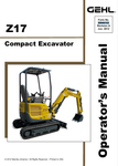 GEHL Z17 CRAWLER EXCAVATOR (50940103A) OPERATOR MANUAL PDF DOWNLOAD