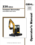 GEHL Z35 CRAWLER EXCAVATOR (50940259C) OPERATOR MANUAL PDF DOWNLOAD