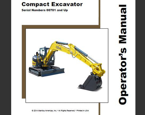 UNLOCK THE FULL POTENTIAL OF YOUR GEHL Z80 COMPACT EXCAVATOR WITH OUR COMPREHENSIVE OPERATOR’S MANUAL, SPECIFICALLY DESIGNED FOR SERIAL NUMBERS 00701 AND UP.