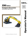 GEHL Z80 CRAWLER EXCAVATOR (50940322B) OPERATOR MANUAL - PDF FILE