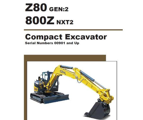 UNLOCK THE FULL POTENTIAL OF YOUR GEHL Z80 (GEN2) 800Z (NEX2) COMPACT EXCAVATOR WITH OUR COMPREHENSIVE SERVICE REPAIR MANUAL IN PDF FORMAT. 