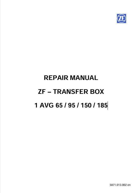 GEHL ZF AVG 65, 95, 150, 185 REPAIR MANUAL 50940523 - PDF FILE
