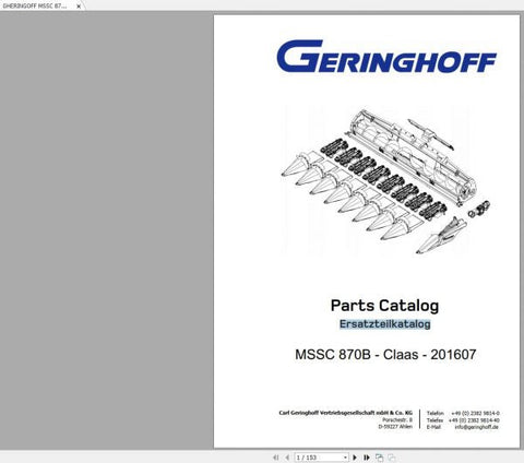 Discover the GHERINGOFF MSSC 870B CLAAS 201607 Original 1720 Spare Parts Catalogue Manual, a comprehensive PDF resource designed for efficient maintenance and repair of your machinery. This manual provides detailed diagrams and specifications, ensuring 