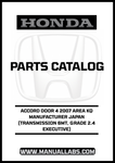 HONDA ACCORD DOOR 4 2007 AREA KQ MANUFACTURER JAPAN (TRANSMISSION 6MT, GRADE 2.4 EXECUTIVE) PARTS CATALOG MANUAL - PDF DOWNLOAD