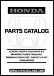 HONDA ACCORD DOOR 4 2010 AREA KU MANUFACTURER THAILAND (TRANSMISSION 5AT, GRADE VTIL SINGAPORE) PARTS CATALOG MANUAL - PDF DOWNLOAD