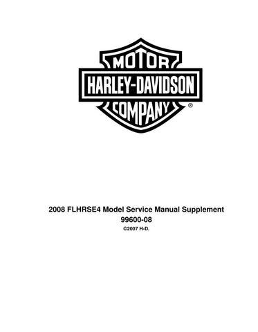Unlock the full potential of your Harley-Davidson with the 2008 FLHRSE4 Supplement Service Manual (99600-08) in PDF format. This comprehensive guide is essential for any owner or mechanic, providing detailed instructions, diagrams, and troubleshooting tips to keep your motorcycle running smoothly. With easy navigation and instant access, you can quickly find the information you need to perform maintenance, repairs, and upgrades, ensuring your ride remains in peak condition. Don't miss out on the opportunity