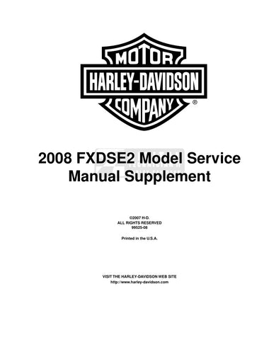 Unlock the full potential of your Harley-Davidson with the 2008 FXDSE2 Supplement Service Manual (Part No. 99525-08) in PDF format. This comprehensive guide is essential for any owner or mechanic, providing detailed instructions, diagrams, and troubleshooting tips to keep your motorcycle running smoothly. Whether you're performing routine maintenance or tackling more complex repairs, this manual ensures you have the knowledge and confidence to handle any task. Download your copy today and ride with peace of