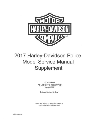 Unlock the full potential of your Harley-Davidson with the 2017 Police Supplement Service Manual (Part No. 94000387) in PDF format. This comprehensive guide is essential for any motorcycle enthusiast or professional, providing detailed insights into maintenance, troubleshooting, and repair procedures specifically tailored for police models. With easy navigation and clear illustrations, you can ensure your bike operates at peak performance, enhancing both safety and reliability. Don't miss the opportunity to