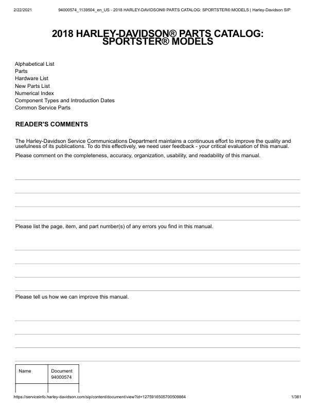 Unlock the full potential of your 2018 Harley-Davidson Sportster with the comprehensive Parts Catalog Manual (94000574) in PDF format. This essential resource provides detailed diagrams, part numbers, and specifications, making it easier than ever to find the right components for your bike. Whether you're a seasoned mechanic or a DIY enthusiast, this manual ensures you have the information you need to maintain and customize your Sportster with confidence. Don't miss out on the opportunity to enhance your ri