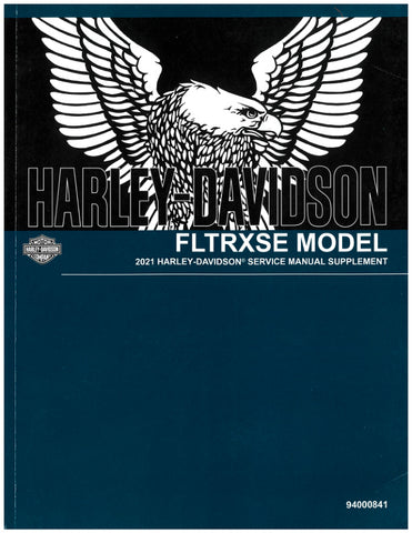 Unlock the full potential of your Harley-Davidson 2021 FLTRXSE with the comprehensive Supplement Service Manual (94000841) in PDF format. This essential guide provides detailed insights into maintenance, troubleshooting, and repair procedures, ensuring your motorcycle runs smoothly and efficiently. With easy navigation and clear illustrations, you'll have the knowledge at your fingertips to tackle any service task confidently. Elevate your riding experience and keep your bike in top condition with this indi