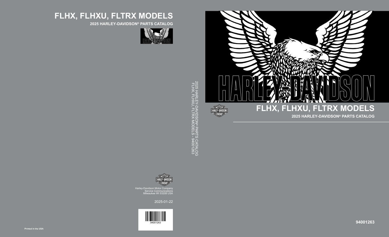 Unlock the full potential of your Harley-Davidson with the 2025 FLHX, FLHXU, FLTRX Parts Catalog Manual (94001263) in PDF format. This comprehensive guide provides detailed information on parts and accessories, ensuring you have everything you need for maintenance and upgrades. With easy navigation and clear illustrations, this manual is an essential resource for any Harley enthusiast looking to enhance their ride. Don't miss out on the opportunity to keep your motorcycle in peak condition download your cop
