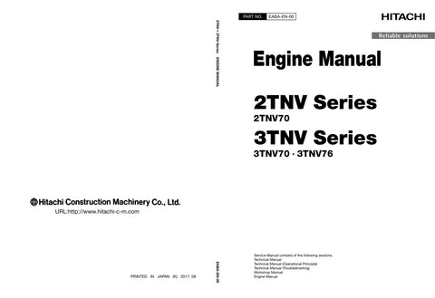Unlock the full potential of your HITACHI 2TNV70, 3TNV70, and 3TNV76 engines with the comprehensive Engine Service Manual EABA-EN-00, available in a convenient PDF format. This essential guide provides detailed instructions, diagrams, and troubleshooting tips to ensure optimal performance and longevity of your engine. Whether you're a seasoned mechanic or a DIY enthusiast, this manual is your go-to resource for maintenance and repair, helping you save time and money while keeping your equipment running smoo