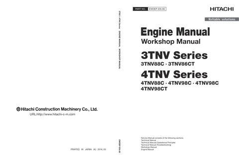Unlock the full potential of your HITACHI 3TNV and 4TNV series engines with the comprehensive service manual EWDEP-EN-00, available in a convenient PDF format. This essential guide provides detailed insights into maintenance, troubleshooting, and repair procedures, ensuring your engine operates at peak performance. With clear illustrations and step-by-step instructions, you'll save time and reduce costs by tackling repairs with confidence. Perfect for both professionals and DIY enthusiasts, this manual is y