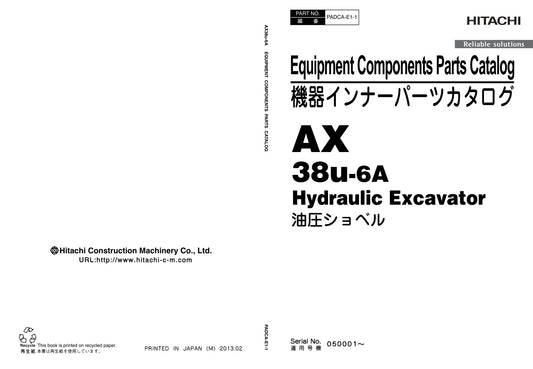 Unlock the full potential of your HITACHI AX38U-6A excavator with the comprehensive Equipment Component Parts Catalog Manual (PADCA-E1-1) in PDF format. This essential resource provides detailed diagrams, part numbers, and specifications, ensuring you have everything you need for efficient maintenance and repairs. Streamline your operations and minimize downtime by easily identifying and sourcing the right components for your machinery. Invest in this manual today to enhance the longevity and performance of
