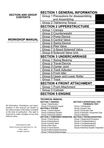 Unlock the full potential of your HITACHI EX55UR-3 Excavator with the comprehensive W-555E-00 Workshop Manual in PDF format. This essential guide provides detailed schematics, maintenance tips, and troubleshooting advice, ensuring you can keep your equipment running smoothly and efficiently. Perfect for both seasoned professionals and DIY enthusiasts, this manual is your go-to resource for maximizing performance and minimizing downtime. Invest in your machinery's longevity and enhance your operational exper