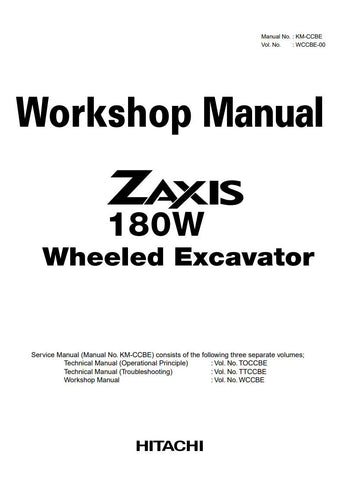 Unlock the full potential of your HITACHI ZAXIS 180W Wheeled Excavator with the comprehensive Service Manual WCCBE-00 in PDF format. This essential guide provides detailed insights into maintenance, troubleshooting, and repair procedures, ensuring your equipment operates at peak performance. With easy navigation and clear illustrations, this manual is designed for both seasoned professionals and newcomers alike, making it an invaluable resource for keeping your excavator in top condition. Don't miss out on