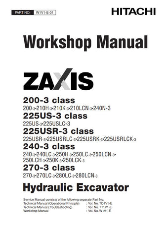 Unlock the full potential of your HITACHI ZAXIS machinery with the comprehensive Workshop Manual W1V1-E-01, available in a convenient PDF format. This essential guide covers models 200-3, 225US-3, 225USR-3, 240-3, and 270-3, providing detailed insights into maintenance, troubleshooting, and repair procedures. With easy navigation and clear illustrations, this manual ensures you have the knowledge to keep your equipment running smoothly and efficiently, ultimately saving you time and money on repairs. Don't 