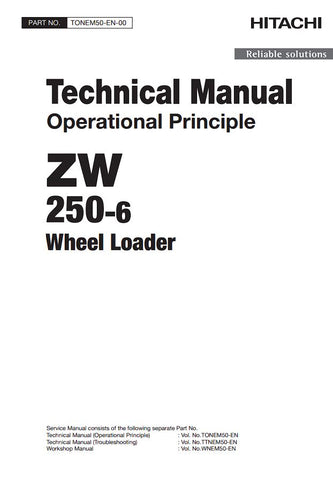 Unlock the full potential of your HITACHI ZW250-6 Wheel Loader with the comprehensive 3-in-1 Technical Manual (TONEM50-EN-00) in PDF format. This essential guide provides detailed insights into operation, maintenance, and troubleshooting, ensuring optimal performance and longevity of your equipment. With easy navigation and clear illustrations, this manual is designed for both seasoned operators and newcomers, making it an invaluable resource for maximizing productivity on the job site. Don't miss out on th