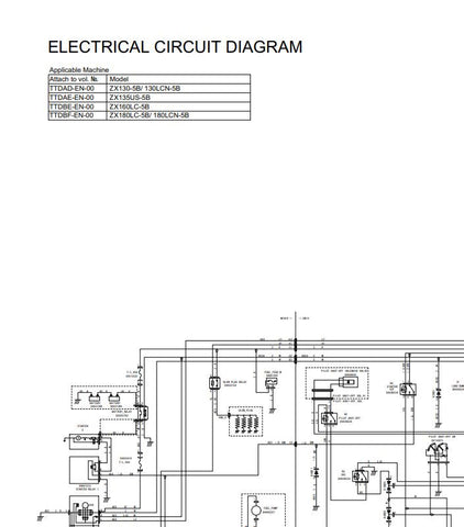 Unlock the full potential of your HITACHI excavators with the comprehensive Service Manual for models ZX130-5B, ZX130LCN-5B, ZX135US-5B, ZX160LC-5B, ZX180LC-5B, and ZX180LCN-5B. This PDF file is an essential resource for operators and technicians, providing detailed insights into maintenance, troubleshooting, and repair procedures tailored specifically for these models.