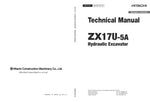 Unlock the full potential of your HITACHI ZX17U-5A Excavator with the comprehensive Technical Manual (TABA90-EN-00). This PDF file, dated November 7, 2017, serves as an essential resource for operators and technicians alike, providing detailed insights into maintenance, troubleshooting, and operational guidelines. Enhance your efficiency and ensure optimal performance with this indispensable guide, designed to keep your excavator running smoothly and effectively. Don't miss out on the opportunity to elevate