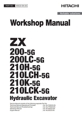 Unlock the full potential of your HITACHI ZX200-5G, ZX210-5G, ZX210LCN-G, and 210K-5G excavators with the comprehensive DIAGRAM WORKSHOP MANUAL WDCD-EN-00 PDF file. This essential resource provides detailed diagrams and step-by-step instructions, ensuring you have the knowledge to perform maintenance and repairs with confidence. Enhance your operational efficiency and minimize downtime by having this invaluable manual at your fingertips. Perfect for both seasoned professionals and newcomers, this PDF is a