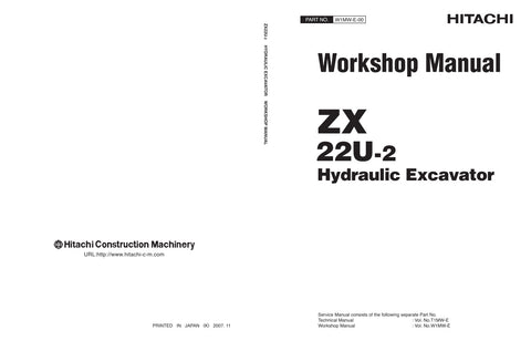 Unlock the full potential of your HITACHI ZX22U-2 Excavator with the comprehensive Workshop Manual W1MW-E-00, available in a convenient PDF format. This essential guide provides detailed instructions, schematics, and troubleshooting tips to ensure optimal performance and maintenance of your equipment. Whether you're a seasoned professional or a DIY enthusiast, this manual is your go-to resource for keeping your excavator in peak condition, enhancing productivity, and extending the lifespan of your machinery