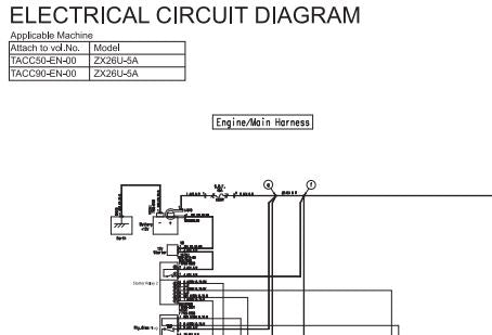 Discover the HITACHI ZX26U-5A Electrical Circuit Diagram Manual (TACC50-EN-00) in a convenient PDF format, designed for easy access and reference. This comprehensive manual provides detailed electrical schematics, ensuring you have the essential information at your fingertips for effective maintenance and troubleshooting.