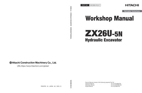 Unlock the full potential of your HITACHI ZX26U-5N Excavator with the comprehensive Workshop Manual WACB60-EN-01 (2023.12.27) in PDF format. This essential guide provides detailed insights into maintenance, troubleshooting, and repair procedures, ensuring your equipment operates at peak performance. With easy navigation and clear illustrations, this manual is designed for both seasoned professionals and DIY enthusiasts, making it an invaluable resource for keeping your excavator in top condition. Don't miss
