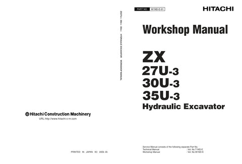 Unlock the full potential of your HITACHI ZX27U-3, ZX30U-3, and ZX35U-3 excavators with the comprehensive Workshop Manual W1ND-E-01 in PDF format. This essential guide provides detailed schematics, maintenance tips, and troubleshooting advice, ensuring your machinery operates at peak performance. With easy navigation and clear instructions, this manual is a must-have for both seasoned professionals and DIY enthusiasts looking to enhance their excavator's longevity and efficiency. Don't miss out on the oppor