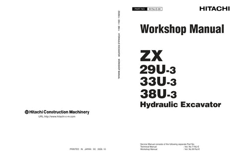 Unlock the full potential of your HITACHI ZX29U-3, ZX33U-3, and ZX38U-3 excavators with the comprehensive Workshop Manual W1NJ-E-00 in PDF format. This essential guide provides detailed schematics, maintenance tips, and troubleshooting advice, ensuring your machinery operates at peak performance. With easy navigation and clear instructions, you can confidently tackle repairs and upkeep, saving time and money while extending the life of your equipment. Don't miss out on this invaluable resource download your