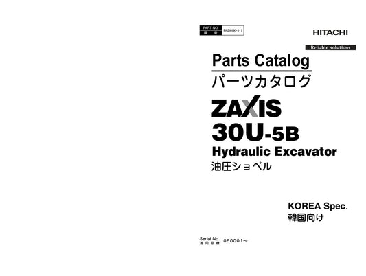 Unlock the full potential of your HITACHI ZX30U-5B excavator with our comprehensive Parts Catalog Manual (PADH90-1-1) tailored specifically for Korea specifications. This PDF file is an essential resource for maintenance and repair, providing detailed diagrams and part numbers to ensure you find the right components quickly and efficiently. Enhance your excavator's performance and longevity by having the right information at your fingertips order your manual today and keep your machinery running smoothly!
