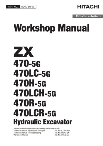Unlock the full potential of your HITACHI ZX470 series excavators with the comprehensive Workshop Manual WJAC-EN-00, available in a convenient PDF format. This essential guide covers the ZX470-5G, ZX470LC-5G, ZX470H-5G, ZX470LCH-5G, ZX470R-5G, and ZX470LCR-5G models, providing detailed instructions for maintenance, troubleshooting, and repair. With easy navigation and clear diagrams, this manual ensures you can keep your machinery running smoothly and efficiently, ultimately saving you time and money on rep