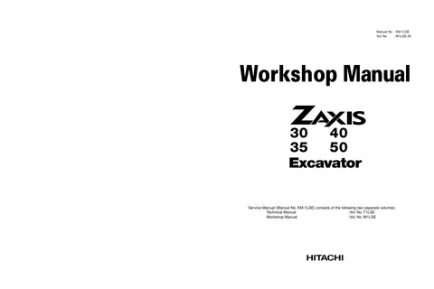 Unlock the full potential of your HITACHI ZX30, ZX35, ZX40, and ZX50 excavators with the comprehensive Workshop Manual W1LSE-00, available in a convenient PDF format. This essential guide provides detailed schematics, maintenance tips, and troubleshooting advice, ensuring your machinery operates at peak performance. Perfect for both seasoned professionals and DIY enthusiasts, this manual empowers you to tackle repairs and maintenance with confidence, saving you time and money. Don't miss out on the opportun