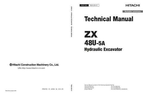 Unlock the full potential of your HITACHI ZX48U-5A Excavator with the comprehensive Technical Manual TAEA-EN-01 (2022.12.09) in PDF format. This essential guide provides detailed insights into the machine's specifications, maintenance procedures, and troubleshooting tips, ensuring optimal performance and longevity. Perfect for operators and technicians alike, this manual is your go-to resource for maximizing efficiency and minimizing downtime. Enhance your excavator's capabilities today with this indispensa