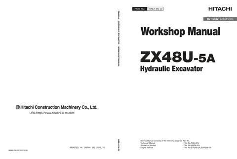Unlock the full potential of your HITACHI ZX48U-5A Excavator with the comprehensive Workshop Manual WAEA-EN-00, available in a convenient PDF format. This essential guide provides detailed instructions, schematics, and troubleshooting tips to ensure optimal performance and maintenance of your equipment. Whether you're a seasoned professional or a DIY enthusiast, this manual is your go-to resource for keeping your excavator in peak condition, enhancing productivity, and extending the lifespan of your machine
