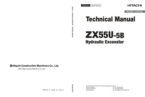 Unlock the full potential of your HITACHI ZX55U-5B Excavator with the comprehensive Technical Manual TAEJ90-EN-00, available in a convenient PDF format. This essential guide provides detailed specifications, maintenance procedures, and troubleshooting tips, ensuring your equipment operates at peak performance. With easy navigation and clear illustrations, this manual is an invaluable resource for operators and technicians alike, helping you maximize efficiency and minimize downtime. Invest in your machinery
