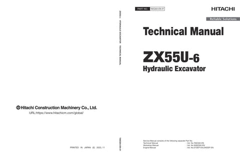 Unlock the full potential of your HITACHI ZX55U-6 Excavator with the comprehensive Technical Manual TAEQ50-EN-01 (2023.12.07) in PDF format. This essential guide provides detailed insights into the machine's specifications, maintenance procedures, and troubleshooting tips, ensuring optimal performance and longevity. Perfect for operators and technicians alike, this manual is your go-to resource for maximizing efficiency and minimizing downtime. Don't miss out on the opportunity to enhance your excavator's c