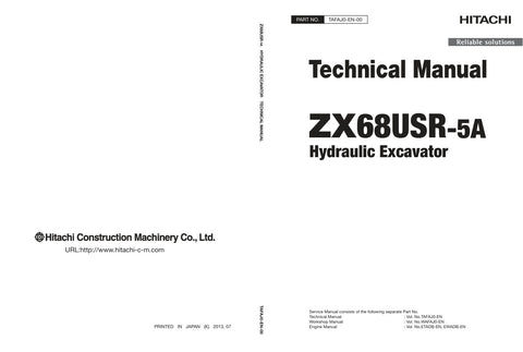 Unlock the full potential of your HITACHI ZX68USR-5A Excavator with the comprehensive Technical Manual (TAFAJ0-EN-00). This PDF file, dated April 13, 2015, serves as an essential resource for operators and technicians alike, providing detailed insights into maintenance, troubleshooting, and operational guidelines. Enhance your efficiency and ensure optimal performance with this indispensable guide, designed to keep your excavator running smoothly and effectively. Don't miss out on the opportunity to elevate