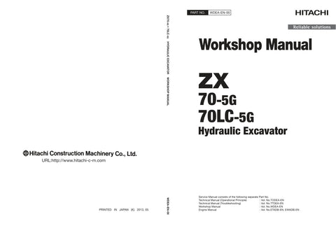 Unlock the full potential of your HITACHI ZX70-5G and ZX70LC-5G excavators with the comprehensive Workshop Manual WDEA-EN-00 (2014.08.05) in PDF format. This essential guide provides detailed insights into maintenance, troubleshooting, and repair procedures, ensuring your machinery operates at peak performance. With easy navigation and clear illustrations, this manual is an invaluable resource for both seasoned professionals and DIY enthusiasts, helping you save time and reduce downtime on the job. Invest i