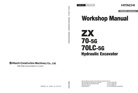 Unlock the full potential of your HITACHI ZX70-5G and ZX70LC-5G excavators with the comprehensive Workshop Manual WDEA-EN-00 (2014.08.05) in PDF format. This essential guide provides detailed insights into maintenance, troubleshooting, and repair procedures, ensuring your machinery operates at peak performance. With easy navigation and clear illustrations, this manual is an invaluable resource for both seasoned professionals and DIY enthusiasts, helping you save time and reduce costly downtime. Invest in