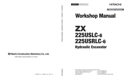 Unlock the full potential of your HITACHI ZX 225USLC-6 and 225USRLC-6 hydraulic excavators with the comprehensive workshop manual WDFB50-EN-00, available in a convenient PDF format. This essential resource provides detailed schematics, maintenance guidelines, and troubleshooting tips, ensuring your machinery operates at peak performance. Perfect for both seasoned professionals and DIY enthusiasts, this manual is your go-to guide for efficient repairs and upkeep, ultimately saving you time and money on costl