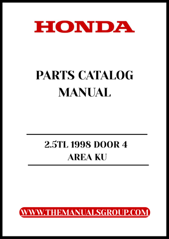 Discover the ultimate resource for your 1998 Honda 2.5TL with our comprehensive Parts Catalog Manual, available for instant PDF download. This meticulously organized manual provides detailed diagrams and specifications, ensuring you have all the information you need to maintain and repair your vehicle with confidence.