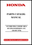 Discover the ultimate resource for maintaining and restoring your classic Honda Accord 1984 with our comprehensive Parts Catalog Manual. This PDF download is specifically designed for the 3-door area KP model, featuring the reliable 4AT transmission and standard grade specifications.