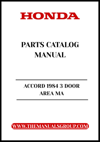 Discover the ultimate resource for your 1984 Honda Accord with our comprehensive 3 Door Area Parts Catalog Manual, available for instant PDF download. This manual is meticulously designed to provide you with detailed diagrams, part numbers, and specifications, ensuring you have everything you need for maintenance and repairs.