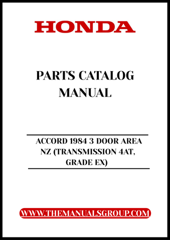Discover the ultimate resource for maintaining your classic Honda Accord with the 1984 3 Door Area NZ Parts Catalog Manual. This comprehensive PDF download is designed specifically for the 4AT transmission and Grade EX model, providing you with detailed diagrams and specifications to ensure your vehicle runs smoothly.